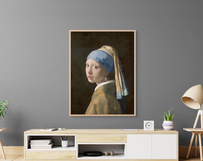 Premium Quality Poster: Wall Art Reproduction on real WaterColor Paper 1665 Girl with a Pearl Earring Johannes Vermeer Art Reproduction