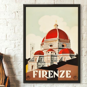 Florence Travel Poster - Italy Travel Poster Firenze Poster Trave Wall Art Italy Wall Decor Birthday Gift Idea Housewrming Art Reproduction