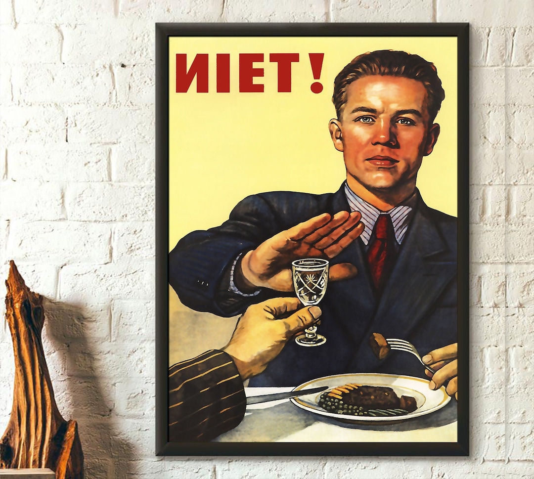 Soviet Anti Alcohol Print Soviet Poster Food Poster Kitchen Wall Art ...