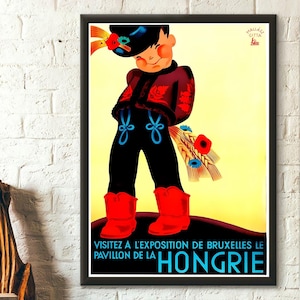 Impresión de póster de la Exposición de Hungría de 1935: póster de viaje vintage, póster de Hungría, arte mural de viaje, impresión húngara, idea de regalo de cumpleaños, decoración del hogar