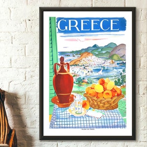 Griechenland Reise Print 1948 - Vintage Reiseposter Griechenland Poster Reise Wandkunst Küche Wandkunst Reisedeko Wohnkultur Geschenk Idee Geburtstag