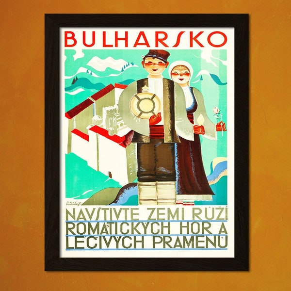 Bulgarien Reisedruck 1935 – Vintage Reiseposter Tourismus Heimdekoration Bulgarien Poster Weihnachtsgeschenk Vintage Bulgarien Reproduktion