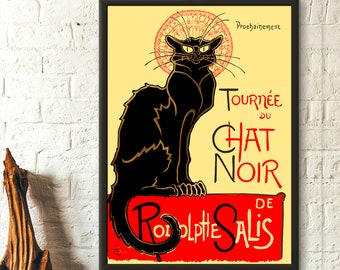 Rodolphe Salis Le Chat Noir Poster 1896 - Theophile Steinlen Bohemian Poster Art Nouveau Monmartre Housewarming Gift Idea Le Chat Noir Print