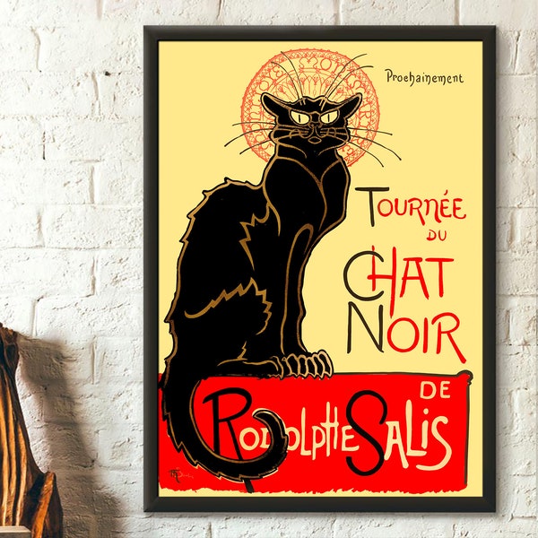 Rodolphe Salis Le Chat Noir Poster 1896 - Theophile Steinlen Bohemian Poster Art Nouveau Monmartre Housewarming Gift Idea Le Chat Noir Print