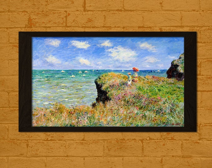 Claude Monet The Cliff Walk at Pourville 1882 Fine Art Print - Impressionist Home Decor