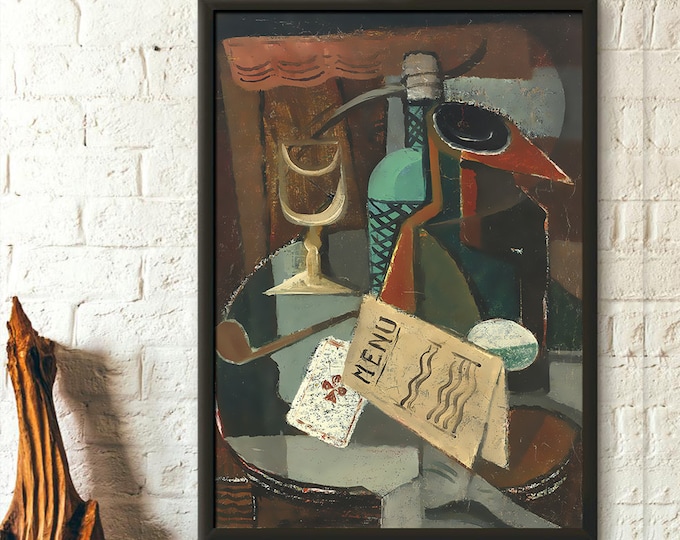 Louis Marcoussis 1920 Nature Morte Print - Cubism Wall Art Retro Home Decor Gift