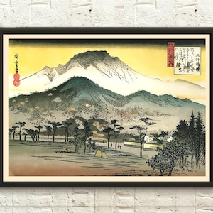 Evening Temple View Wall Art - Hiroshige Ukiyo-e Vintage Fine Art Print
