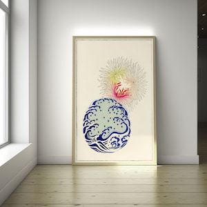 Japanse Wave Flower Art Print Bijutsu Sekai Floral illustratie Elegant Home Decor SM