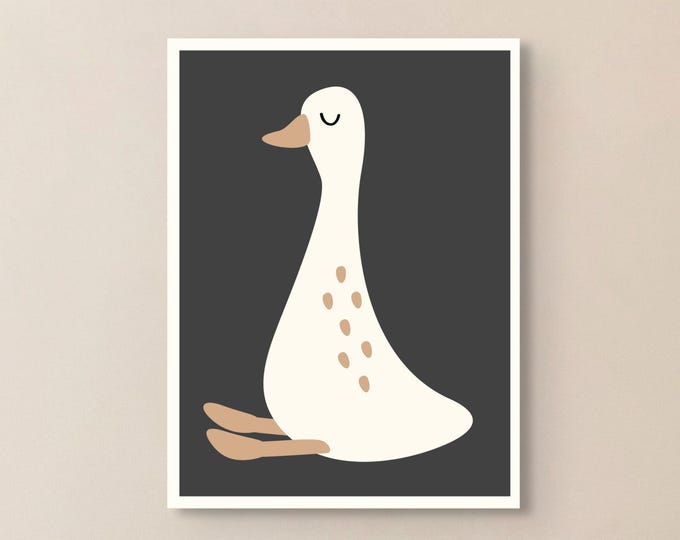 Nursery Wall Art "Duck" - Babyshower Gift Idea Kids Wall Art Minimalist