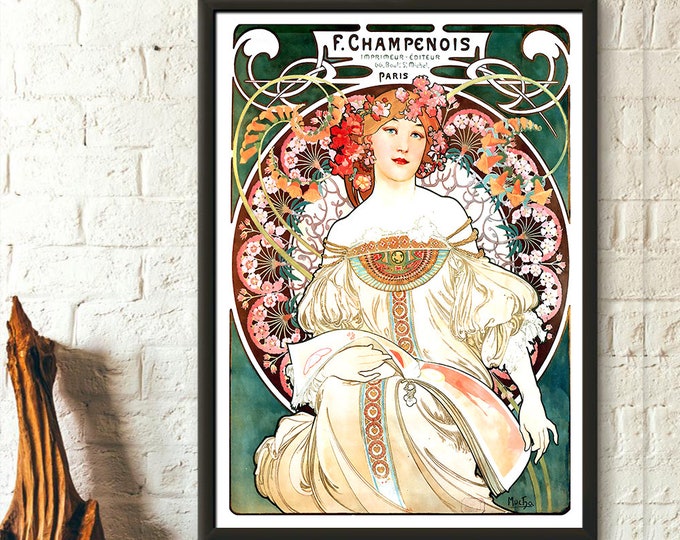 Alphonse Mucha Art Nouveau Poster Print 1897 Wall Art for Home Décor