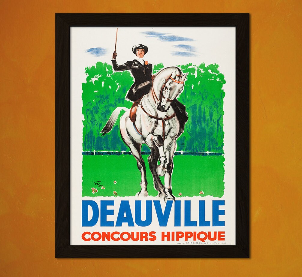Deauville Horse Racing Print 1930s Vintage Travel Poster Etsy