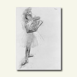 Edgar Degas Print Dancer With a Fan 1880 - Fine Art Print  Degas Poster Degas Wall Art Degas Drawing Ballet Poster Gift Idea Wall Art