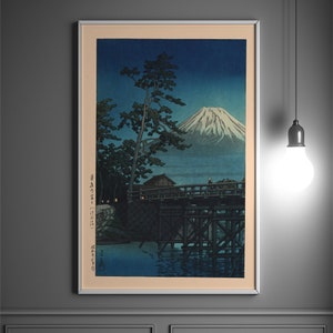 Mountain Fuji in Moonlight Kawai 1947 - Kawase Hasui Japanese Art - Hasui Wall Art Japanese Print Ukiyo-e Poster Art Japan Art Gift Idea