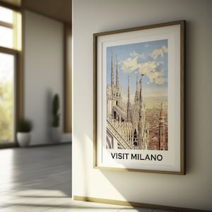 Wall Art Milano Travel Poster - Italy Travel Poster Milan Poster Travel Wall Art Italy Wall Decor