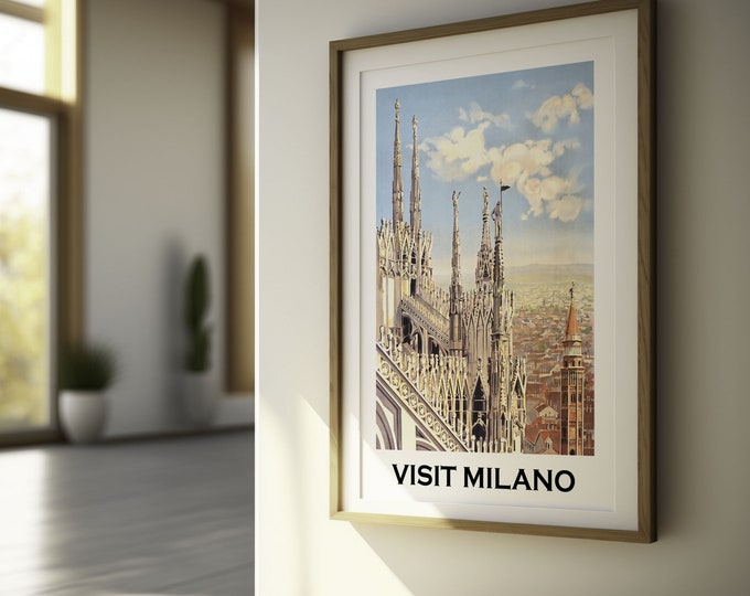 Wall Art Milano Travel Poster - Italy Travel Poster Milan Poster Travel Wall Art Italy Wall Decor