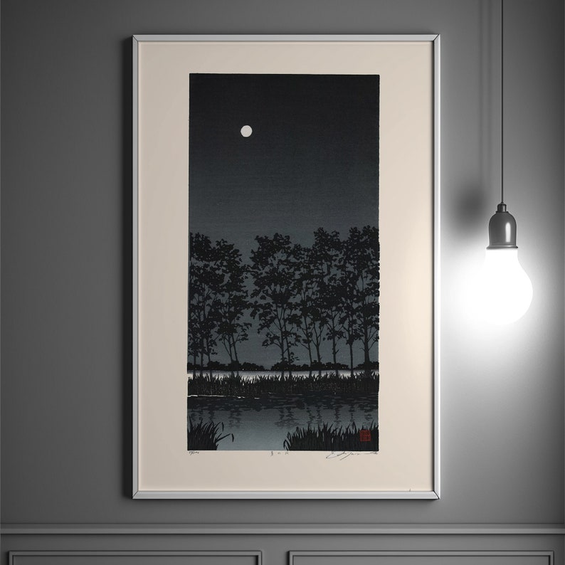 MoonLight serie Trees and River Print Edo Period Japanese Print Koitsu Poster Japan Wall Art Japanese Art Gift Idea Japan Art Wall Art image 1