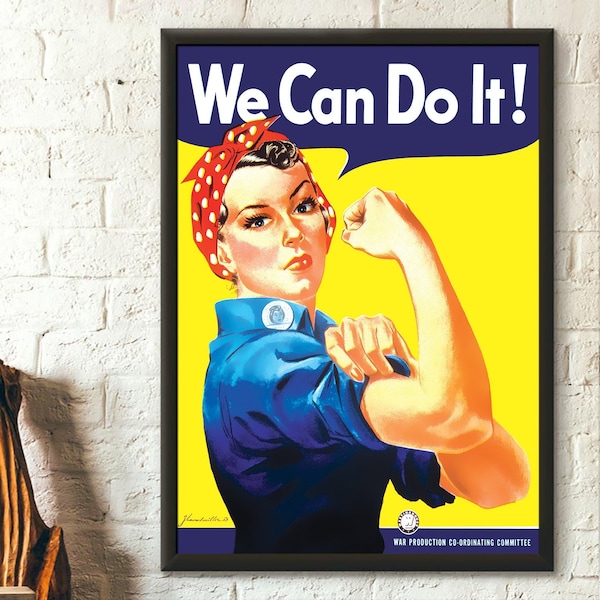 Affiche We Can Do it 1942 - Rosie the Riveter Affiche de la guerre mondiale Affiche de propagande de guerre Affiche emblématique Idée cadeau d'anniversaire pendaison de crémaillère