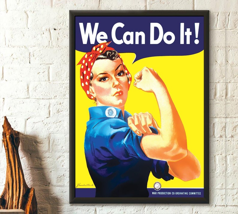 We Can Do It Poster 1942 - Rosie the Riveter World War Poster War Propoganda Poster Iconic Poster Birthday Gift Idea Housewarming