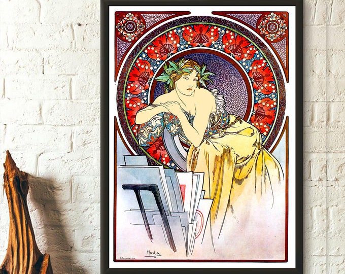 Alphonse Mucha Print - Art Nouveau Poster Mucha Poster Romantic Decor Mucha Wall Art - Living Room Prints Art Reproduction Wall Art new