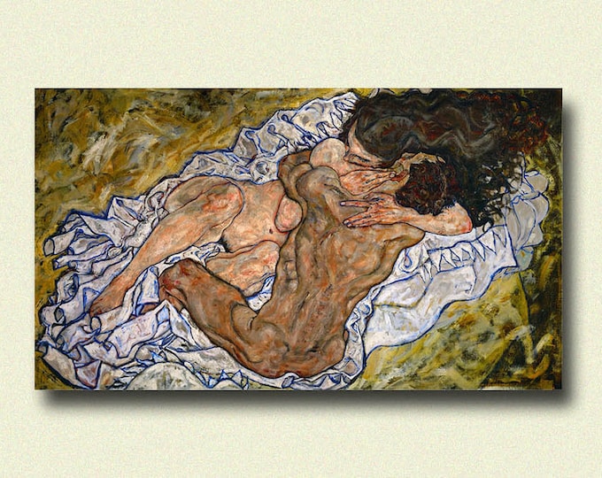 Premium Quality Poster: Egon Schiele Print The Embrace 1917 Schiele Art Print Schiele Poster Art Reproduction House Warming