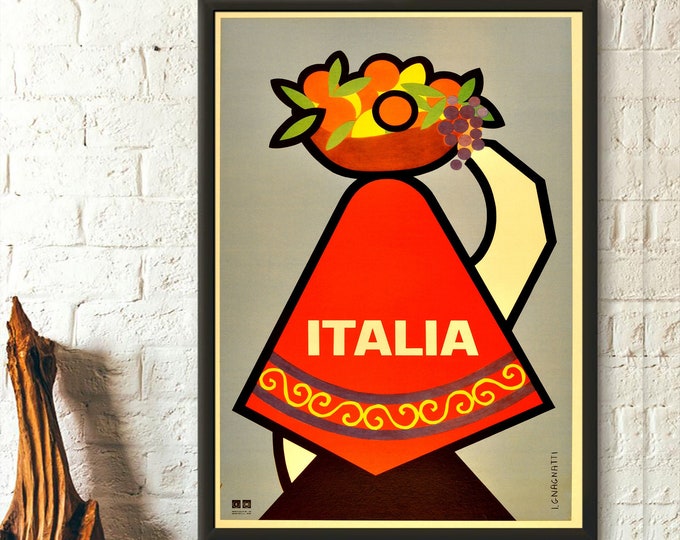 Premium Quality Poster: Wall Art Vintage Italy Travel Print 1963 Italy Travel Poster Travel Wall Art Italy Poster Travel Decor