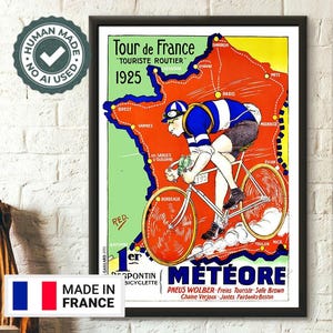Tour de France afdrukken 1925 Tour de France poster vintage fiets poster sport poster fietsen poster Tour de France kaart verjaardag