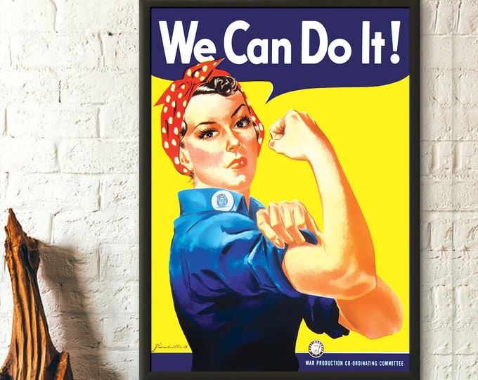 We Can Do It Poster Rosie the Riveter Feminist Art - Premium Quality Housewarming Decor