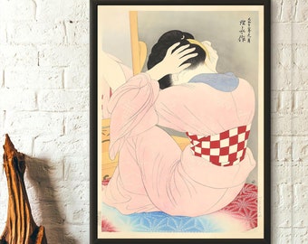 Woman Wearing an Under-Sash - Ito Shinsui Print Ukiyoe Poster Japan Wall Art Shinsui Poster Housewarming Japanese Art - Living Room Prints