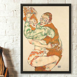 Egon Schiele &#39;Lovemaking&#39; Fine Art Giclee Print