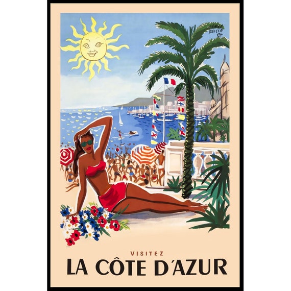 French Riviera Poster Côte D'azur Poster Travel Print South