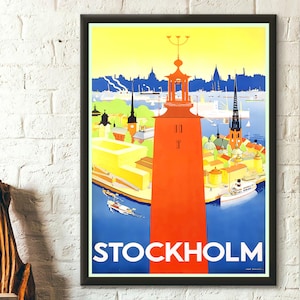 Póster de viaje de Estocolmo: decoración de pared sueca premium, inspiración para viajes
