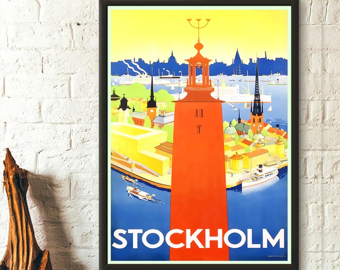 Stockholm Travel Poster  Premium Swedish Wall Art Decor  Travel Inspiration