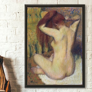 Edgar Degas Impresión Mujer peinándose 1888 Impresión de Bellas Artes Póster de Degas Arte mural de Degas Dibujo de Degas Impresión artística de Degas