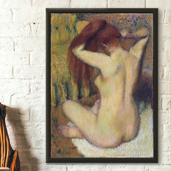 Edgar Degas Print - Vrouw die haar haar kamt 1888 - Fine Art Print Degas Poster Degas Wall Art Degas Tekening Degas Art Print Cadeau Idee