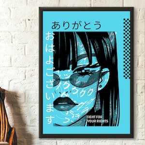Póster de arte mural feminista japonés: Derechos de las mujeres, voto para las mujeres, decoración de primera calidad.