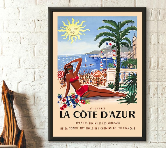 Cagnes Sur Mer Cite des Peintres  France Vintage Travel Poster Gift Idea Poster Paper or Canvas Print