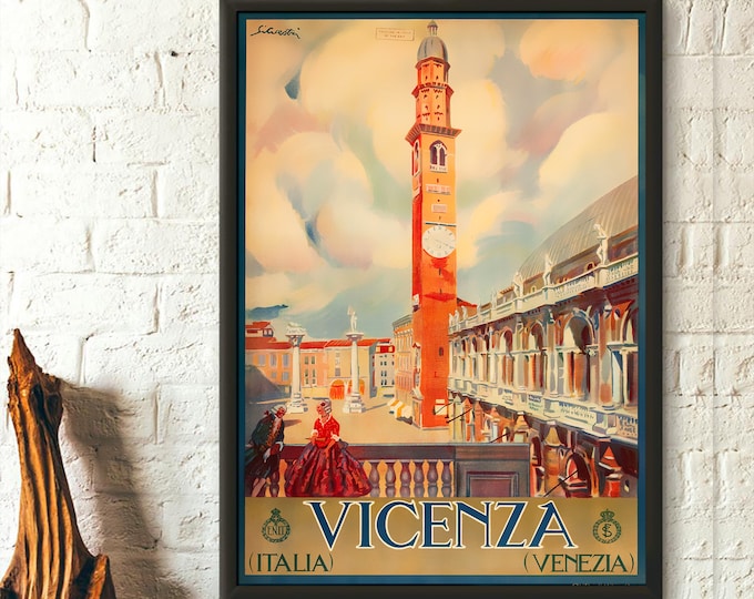 Vintage Italy Travel Poster  1920s Venice Wall Art  Premium Quality Travel Print