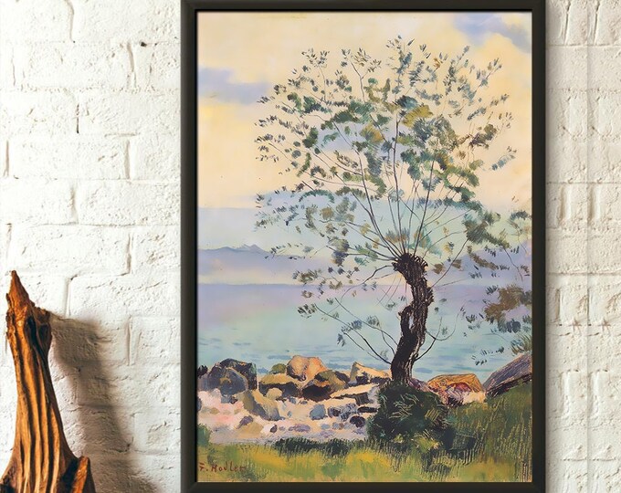 Premium Quality Poster: Willow Tree by the Lake 1890 Ferdinand Hodler Print Fine Art Poster for Housewarming Birthday or