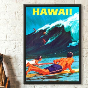 Vintage Hawaii Reise Poster Wand Kunst Druck - Retro 1958 Dekor für Zuhause