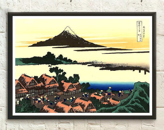 Hokusai Fuji Mountain Art Print - Edo Period Japanese Wall Art - HOKUSAI JAPANESE ART Decor