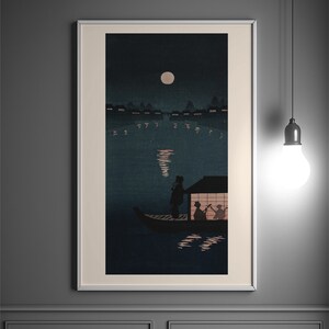 MoonLight serie - Boot, Frauen und Fluss Japanischer Druck Edo-Periode Japanischer Druck Koitsu Plakat Japan Wandkunst Japanische Kunst Von Japan Wandkunst