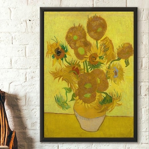 Póster de calidad superior: Girasoles Impresión de Vincent van Gogh Impresión de bellas artes Póster de Van Gogh Póster de girasoles Impresión de flores