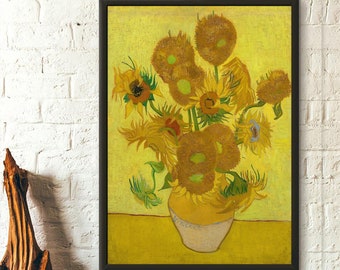 Sunflowers Vincent van Gogh Print - Fine Art Print Van Gogh Poster Birthday Gift Idea Housewarming Gift Sunflower Poster Flower Print