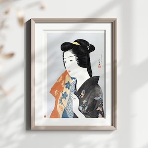 Geisha Wall Art, Japanese Woman Art Print, Traditional Japanese Artwork, Home Decor Wall Art, Elegant Geisha Portrait, Asian Art Print