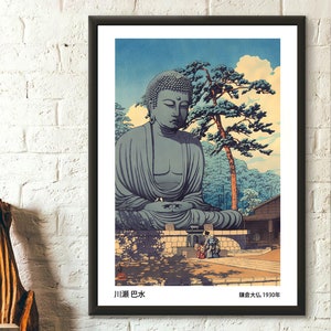 Großer Buddha in Kamakura von Kawase Hasui Druck Japanischer Druck Ukiyo-e Poster Japan Wandkunst Hasui Poster Wandkunst