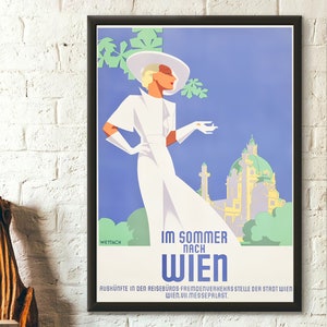Póster vintage de viaje a Austria, 1935, Viena, decoración de pared, impresión de primera calidad.