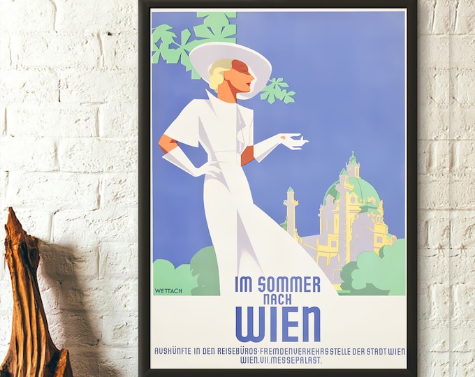 Vintage Austria Travel Poster 1935  Vienna Wall Art Decor  Premium Quality Print