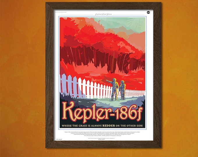 Sci-fi Poster - Space Futur Nasa Kepler-186f Planet -  Vintage Sci-fi  Print Retro Home Decorating Office decoration Art Printt Wall Art