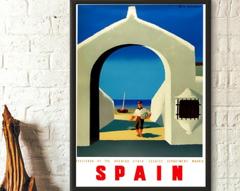 Spain Travel Print 1948 - Vintage Travel Poster Spain Poster Travel Wall Art Spanish Print Travel Decor Birthday Gift Idea Housewarming gift
