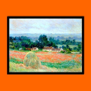 Pajar en Giverny 1886 Claude Monet Impresión - Impresión de bellas artes Diseño retro Decoración del hogar Impresionismo Claude Monet Reproducción de póster